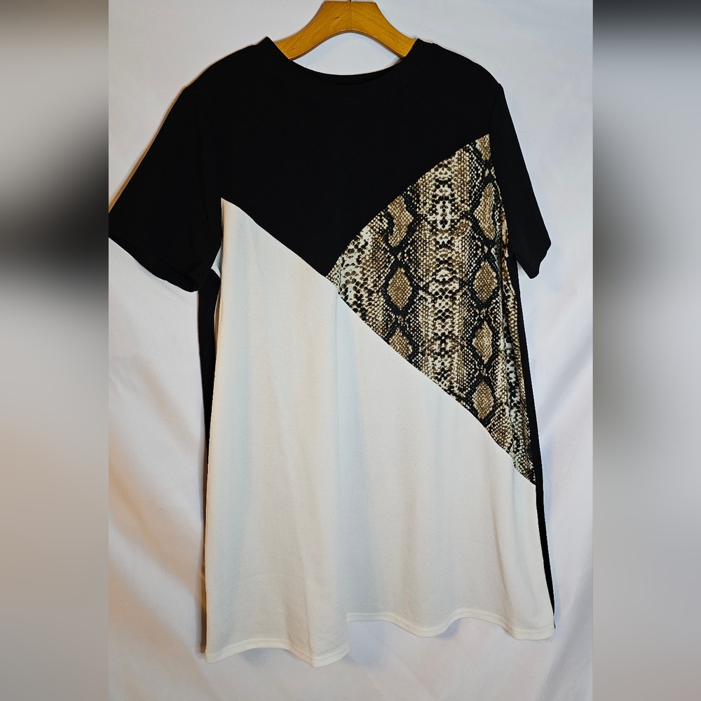 Snake Print Block Dress